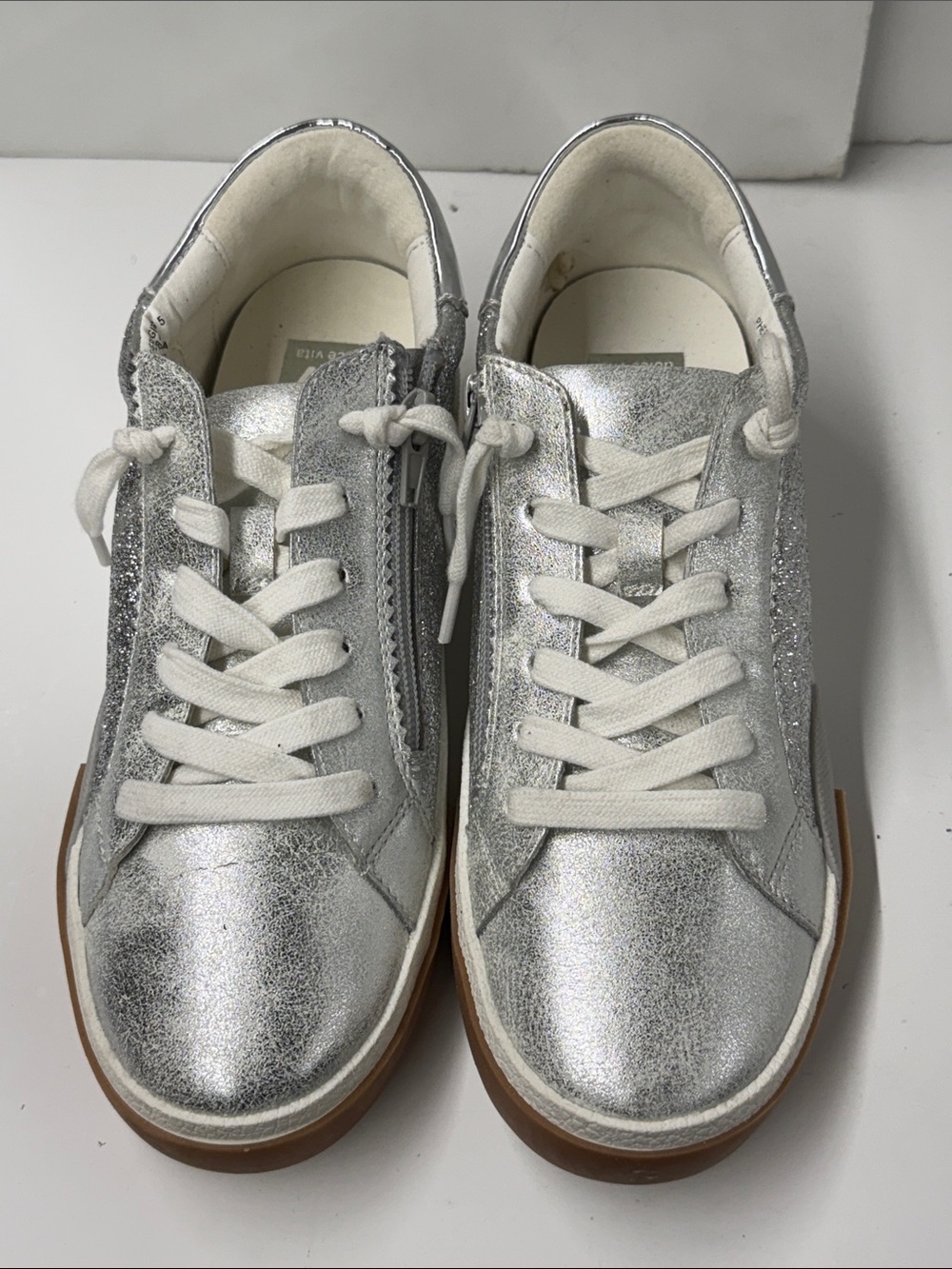 Like New Dolce Vita Kids' Pheby Sneaker In Silver Glitter Size 5